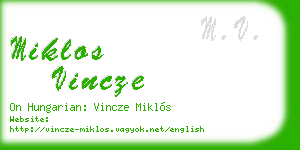 miklos vincze business card